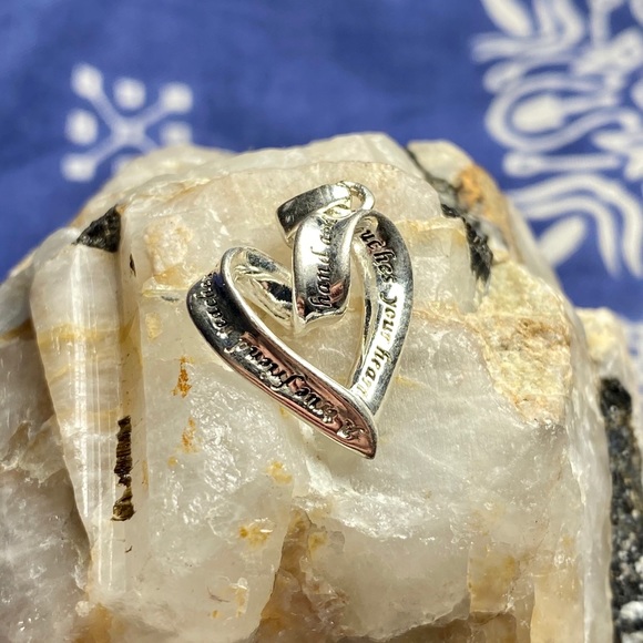 925 Silver Heart with Quote Pendant - Picture 2 of 5